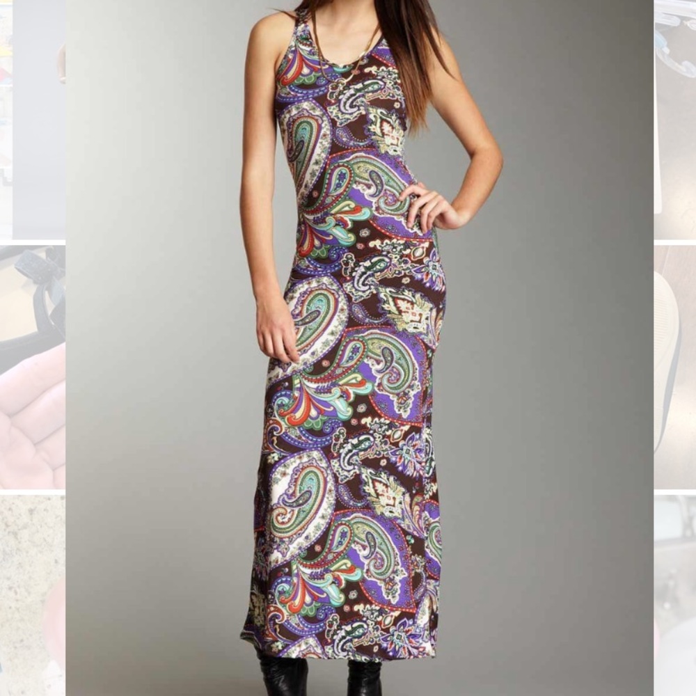 American Twist Sleeveless Paisley Maxi Dress - L